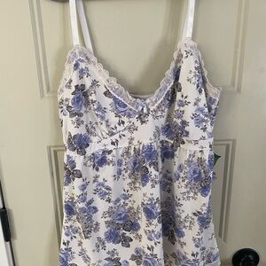 Laura Ashley White and Purple Floral Camisole